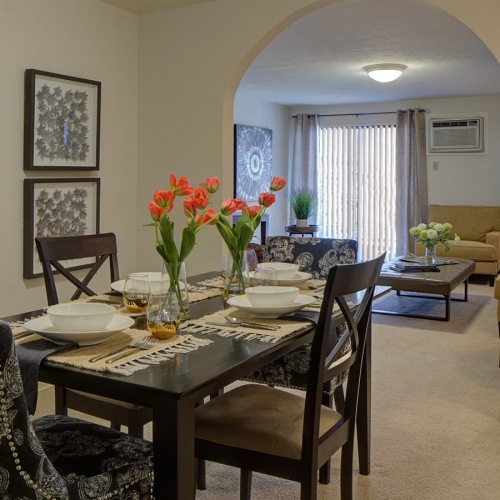 Dining Room spacious table in dining room that connects to other rooms